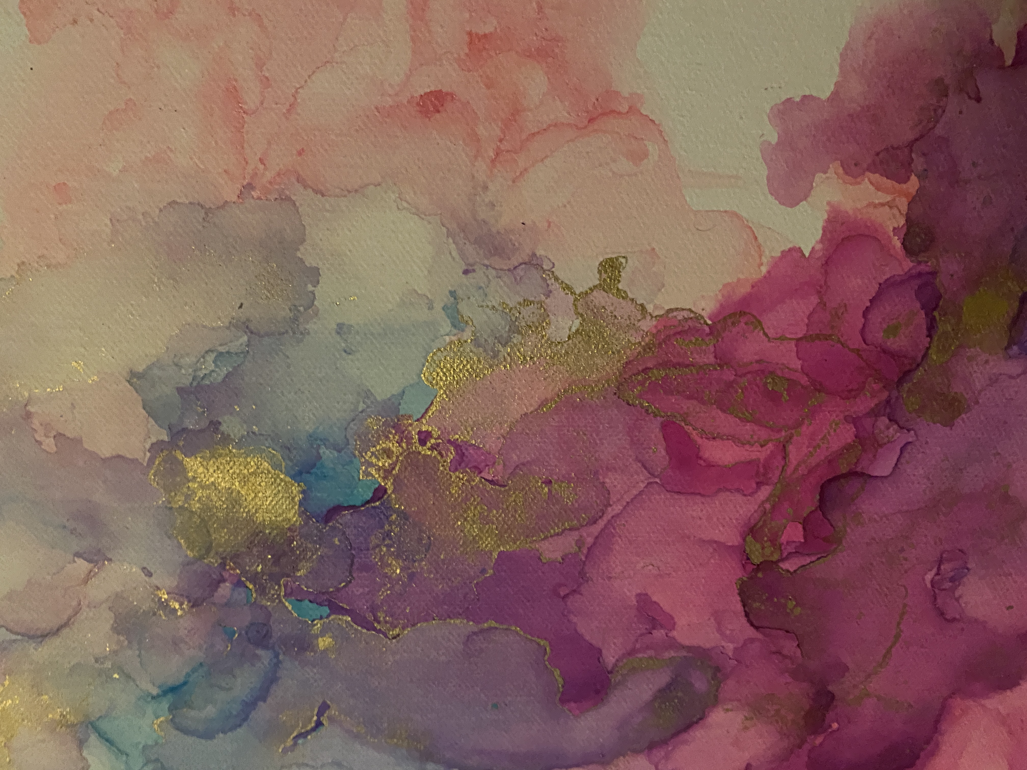 Alcohol inks on canvas board