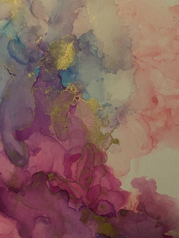 Alcohol inks on canvas board