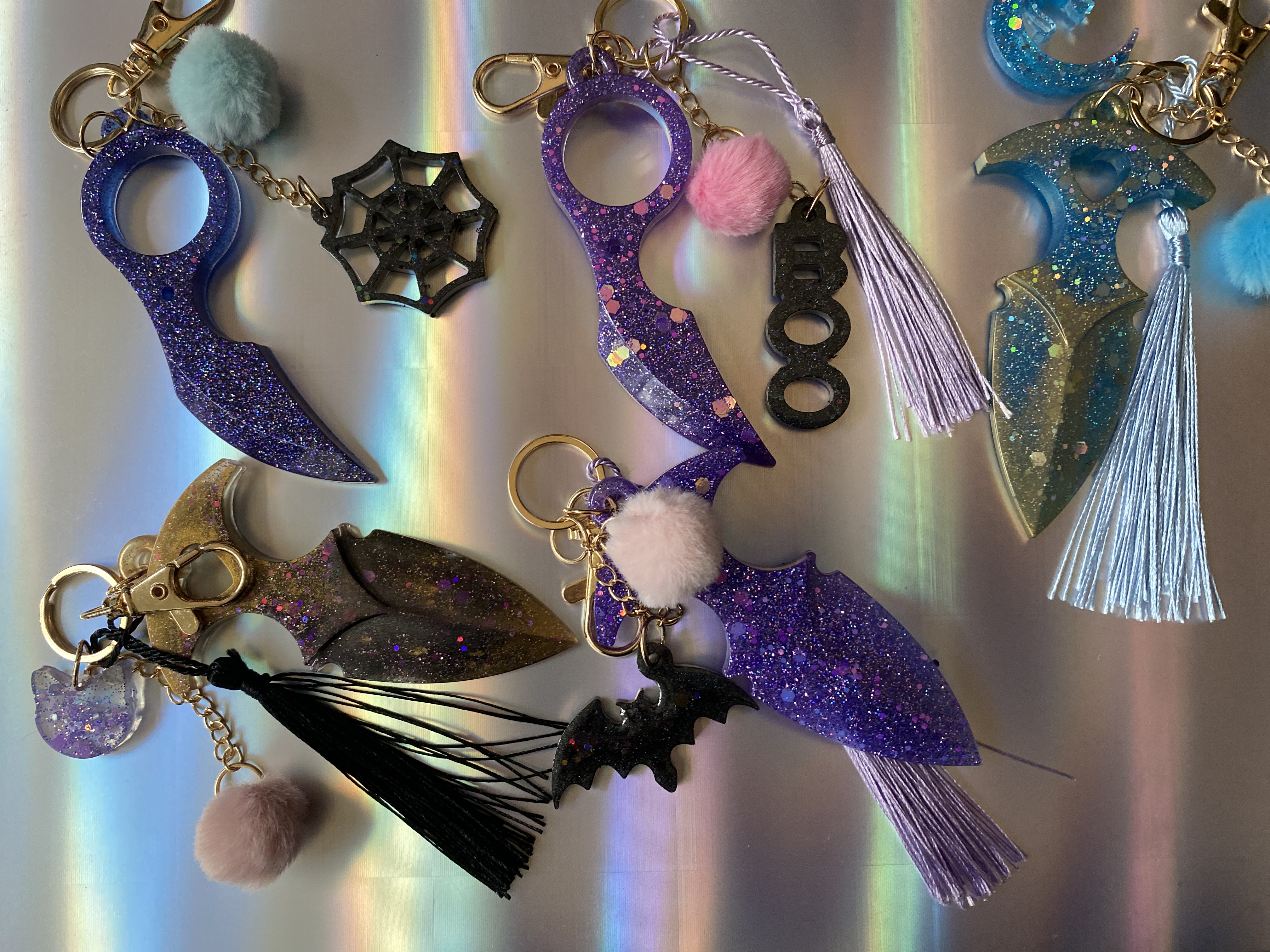 Pastel goth keyrings