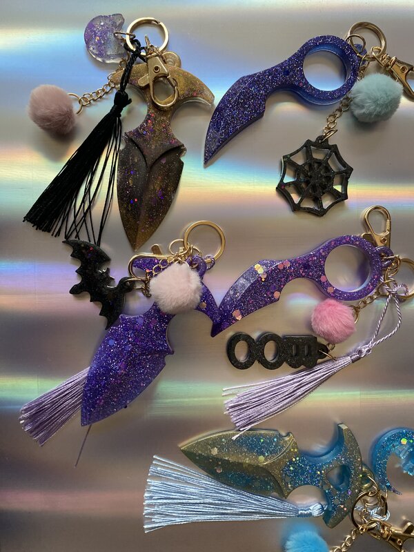 Pastel goth keyrings