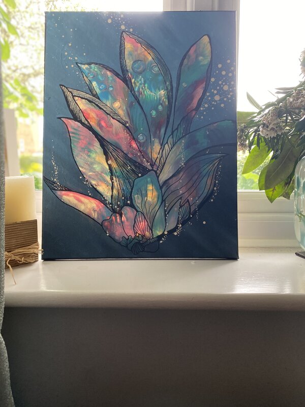 Acrylic pouring medium.