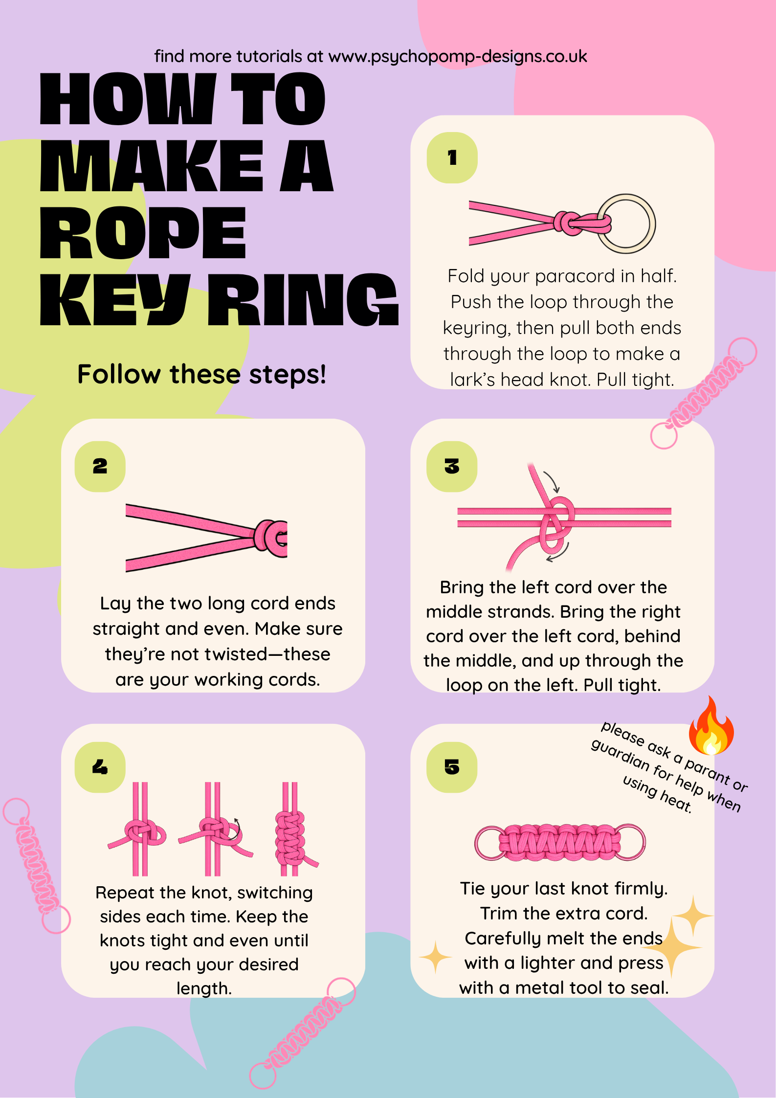Paracord rope key ring