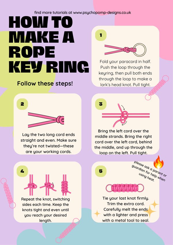 Paracord rope key ring