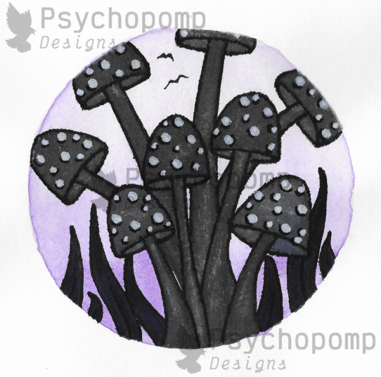 Void Mushrooms with Birds
