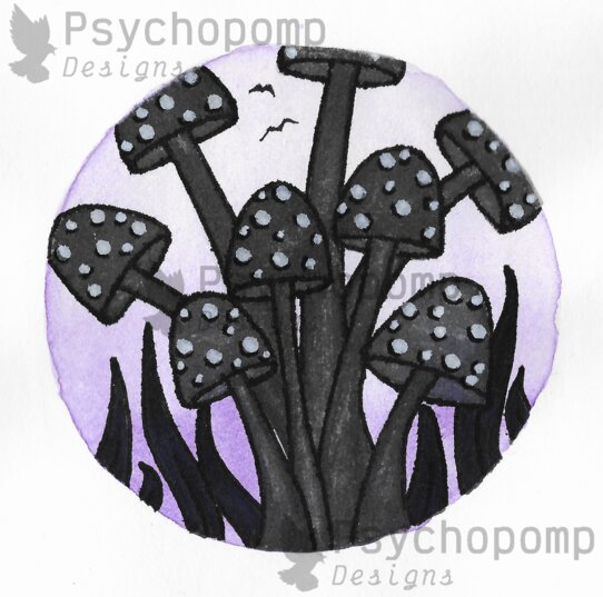 Void Mushrooms with Birds