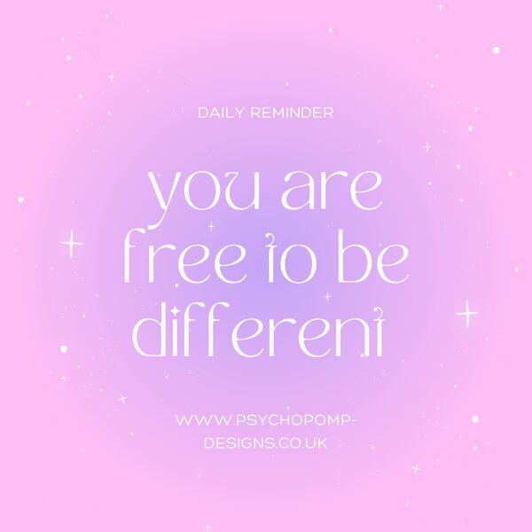 You are free to be different